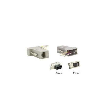 Cable Wholesale Modular Adapter, Gray, DB9 Male to RJ45 Jack 31D1-17200